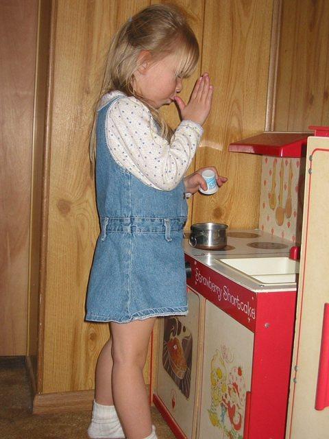 Carrie in her kitchen.