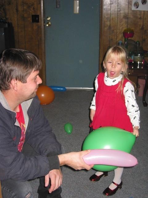 Jeremy and Carrie, having balloon wars - 11/8/03