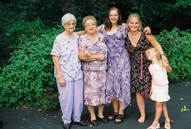 Great Grandma Wolff, Gram, Mom, Paige, Carrie