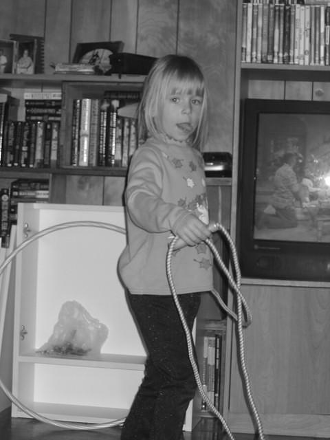 Carrie and her new jumprope.