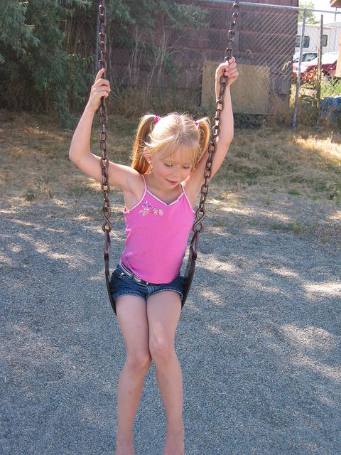 Carrie on the swing again.