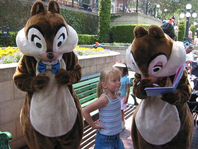 Carrie with Chip and Dale again.