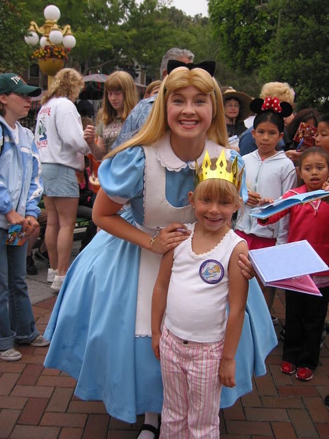 Carrie and Alice in Wonderland on Main Street