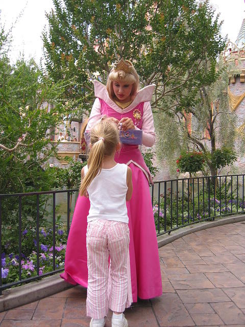 Carrie and Aurora (Sleeping Beauty) in Fantasyland