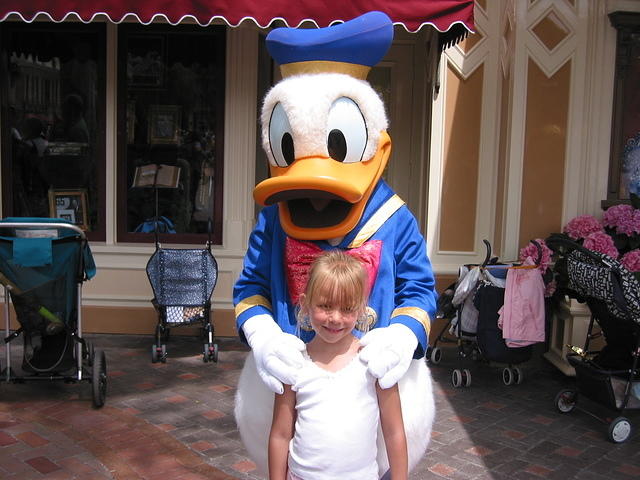 Carrie and Donald Duck on Main Street