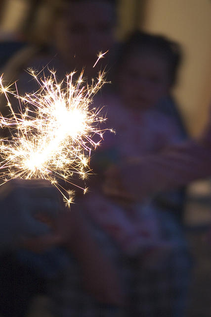 Michelle and Joleigh and sparklers