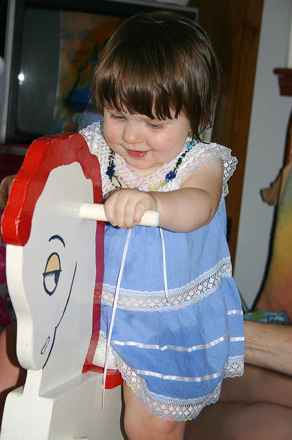 Joleigh on her rocking horse.