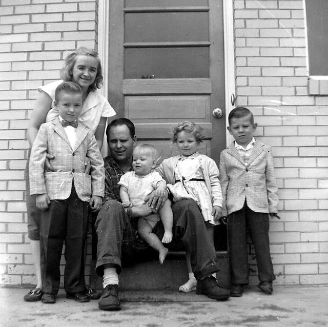 Gram, Pap, Aunt Barb, Uncle David, Mom, and ? - 1958