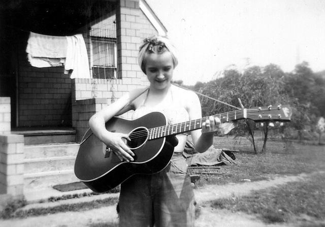 Gram playing guitar - 1947