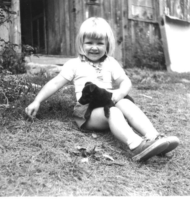 Mom and one of Blackie's puppies - 1957 I think
