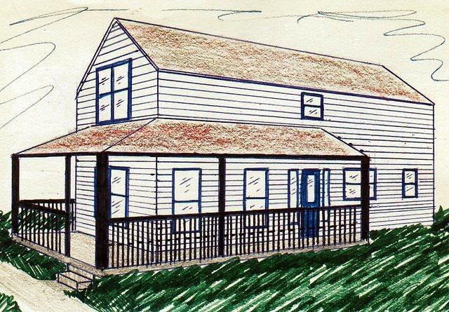 Dad drew this of our house.