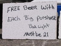 A sign I saw in front of an apartment where they were having a yard sale. - 8/9/03