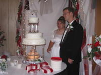 Shawn and Michelle with their wedding cake. 10/4/03