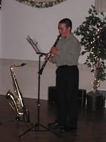Kevin played the song on his clarinet.  (Sorry it's blurry, but it's the only one I have.)