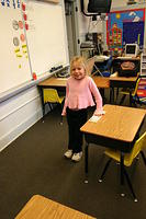 Carrie in her classroom.
