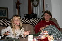 Again, Carrie and Michelle eating candy canes.