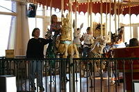 Michelle and Carrie on the carousel.