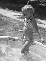 Carrie in her pool.