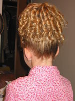 The back of Carrie's hair.