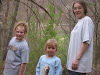 Amber, Carrie, and Mom, when we all took a walk through the woods.