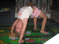 Carrie doing a backbend.