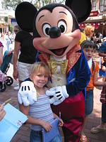 Carrie with Mickey Mouse.