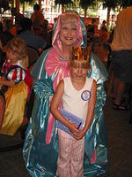 Carrie with the Fairy Godmother at the Disney Princess Breakfast