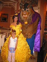 Carrie, Belle, and Beast at the Disney Princess Breakfast