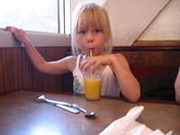 Carrie at a Denny's