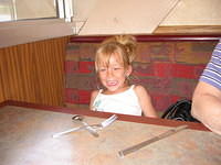 Carrie at a Denny's.