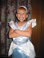 Carrie showing off the uh, lovely.. fake teeth that go SO well with her costume.