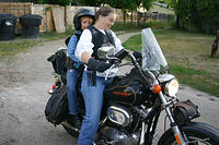 Carrie and Mom on the Harley