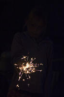 Carrie plays with sparklers too