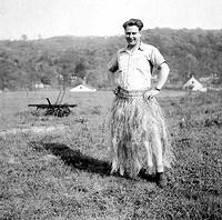 Pap wearing the grass skirt - 1949
