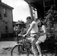 Gram and Pap on the motorbike - 1949