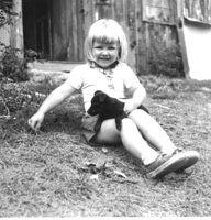 Mom and one of Blackie's puppies - 1957 I think