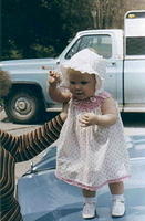 Paige on Easter.  Mom made the dress. - 1981