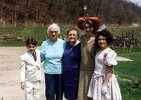 Christopher, Grandma Wolff, Gram, Aunt Barb, and Jenny - Four Generations - 1992